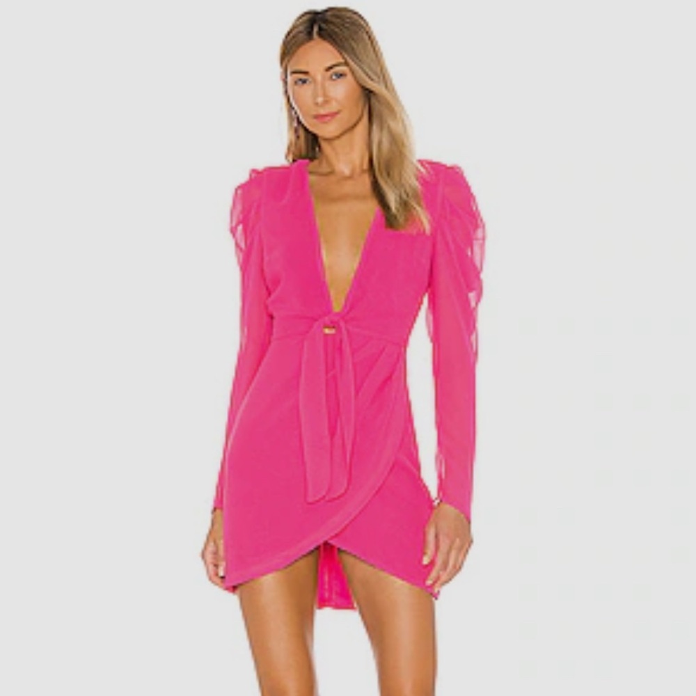 Michael Costello x Revolve Ibiza Mini Dress Hot Pink